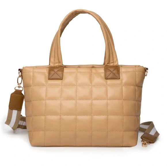 Women’s khaki zipper handbag,hand bag with shoulder strap - Picture 2 of 6